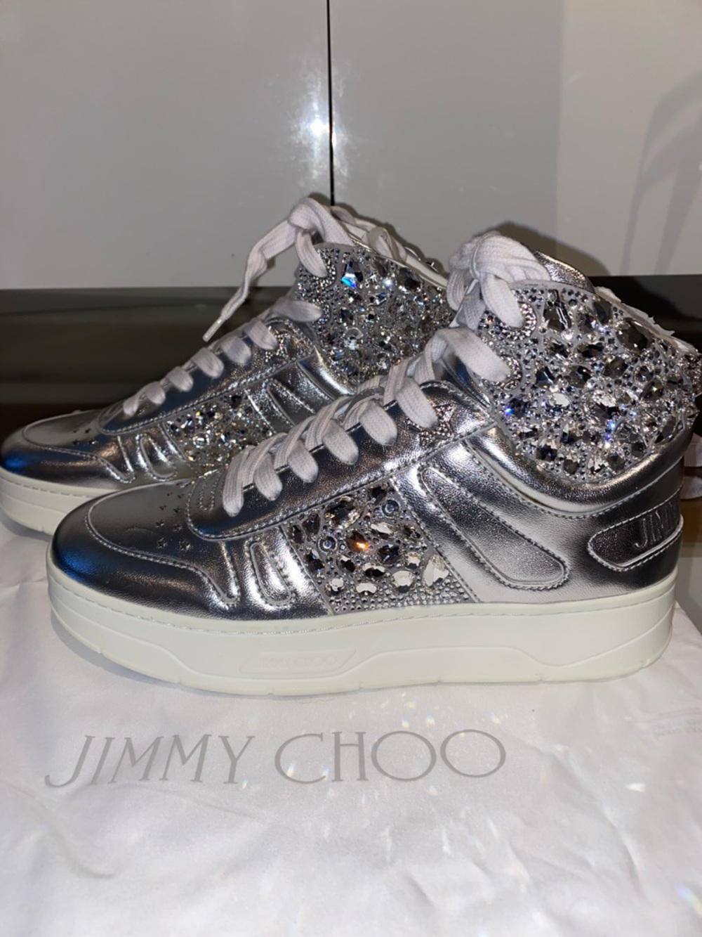 Jimmy Choo Crystal Hi Tops